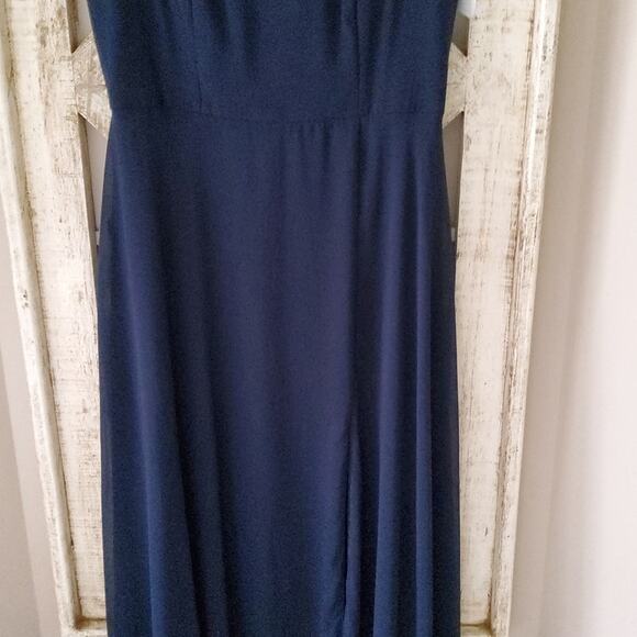 After Six Women's Sweetheart Neck Evening Gown in Navy Blue - Picture 4 of 10